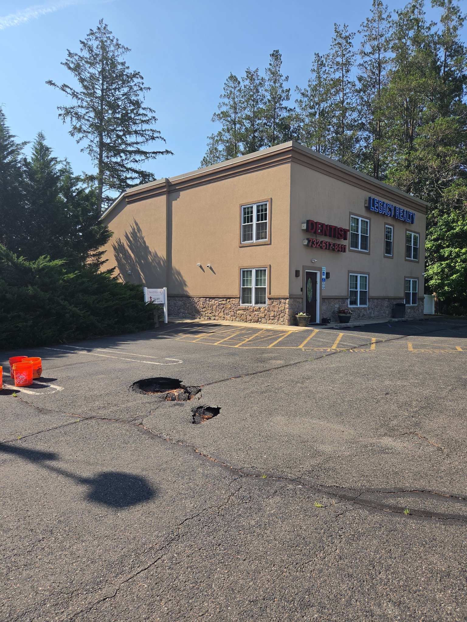 Commercial pavement condition before repair